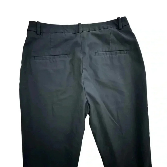 Black Ankle Length Straight Leg Stretch Pants Size 6 Small High Waisted Work - Picture 13 of 15